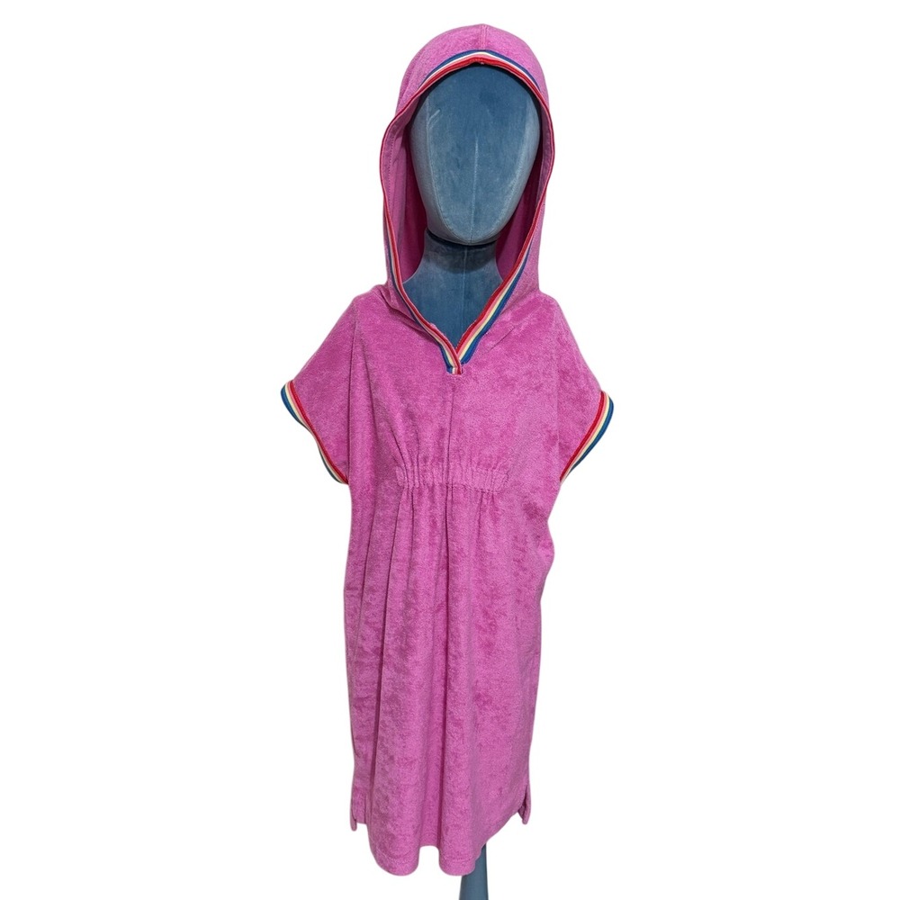 Kids Hanna Anderson Pink Loop Terry Hoodie Cover Up Size 8